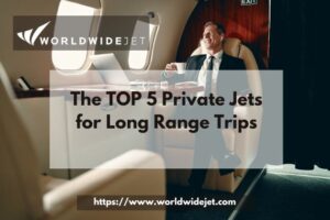 Businessman sitting inside the jet as representation for the TOP 5 Private Jets for Long Range Trips topic